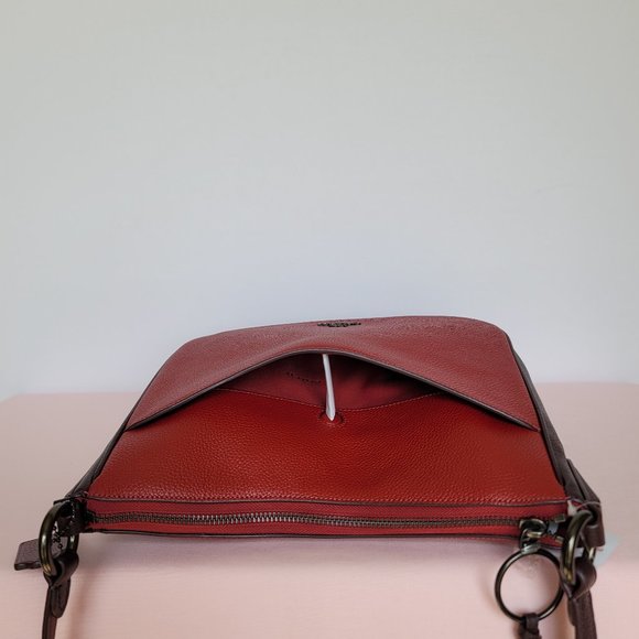 COACH Chaise Colorblock Pebbled Leather Crossbody-Brick Red Multi ⭐ - Picture 7 of 16